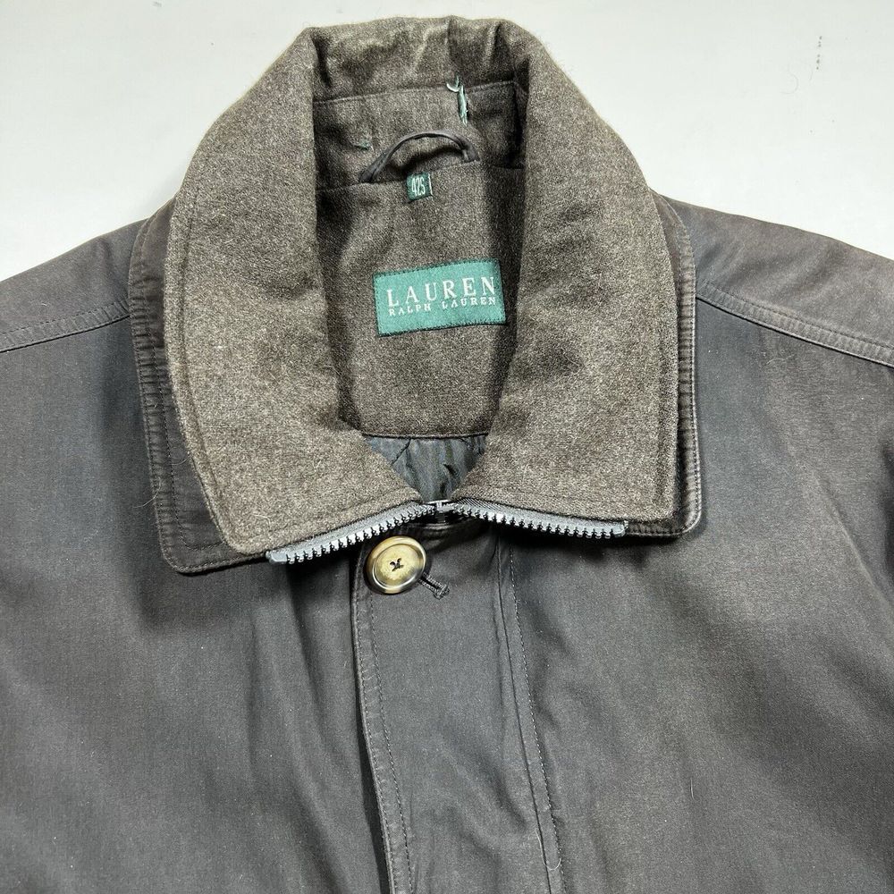 Lauren Ralph Lauren Coat Mens 42 S Brown Removable‎ Lining Wool Collar Jacket